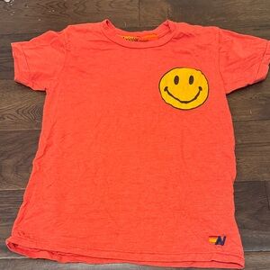 Aviator Nation Kids Red Tee with Yellow Smiley